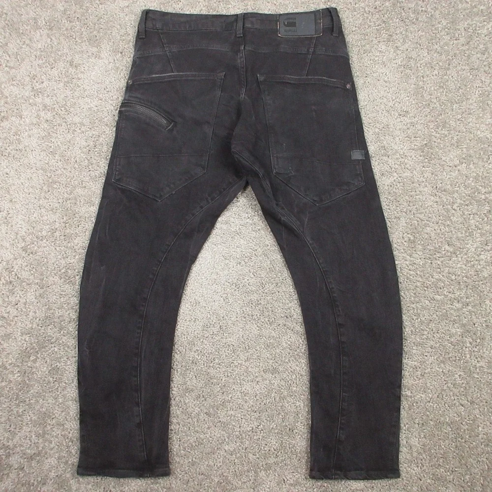 G Star Raw Jeans Mens 32x30 Black Type C Zip 3D Tapered Button Fly Denim Pants